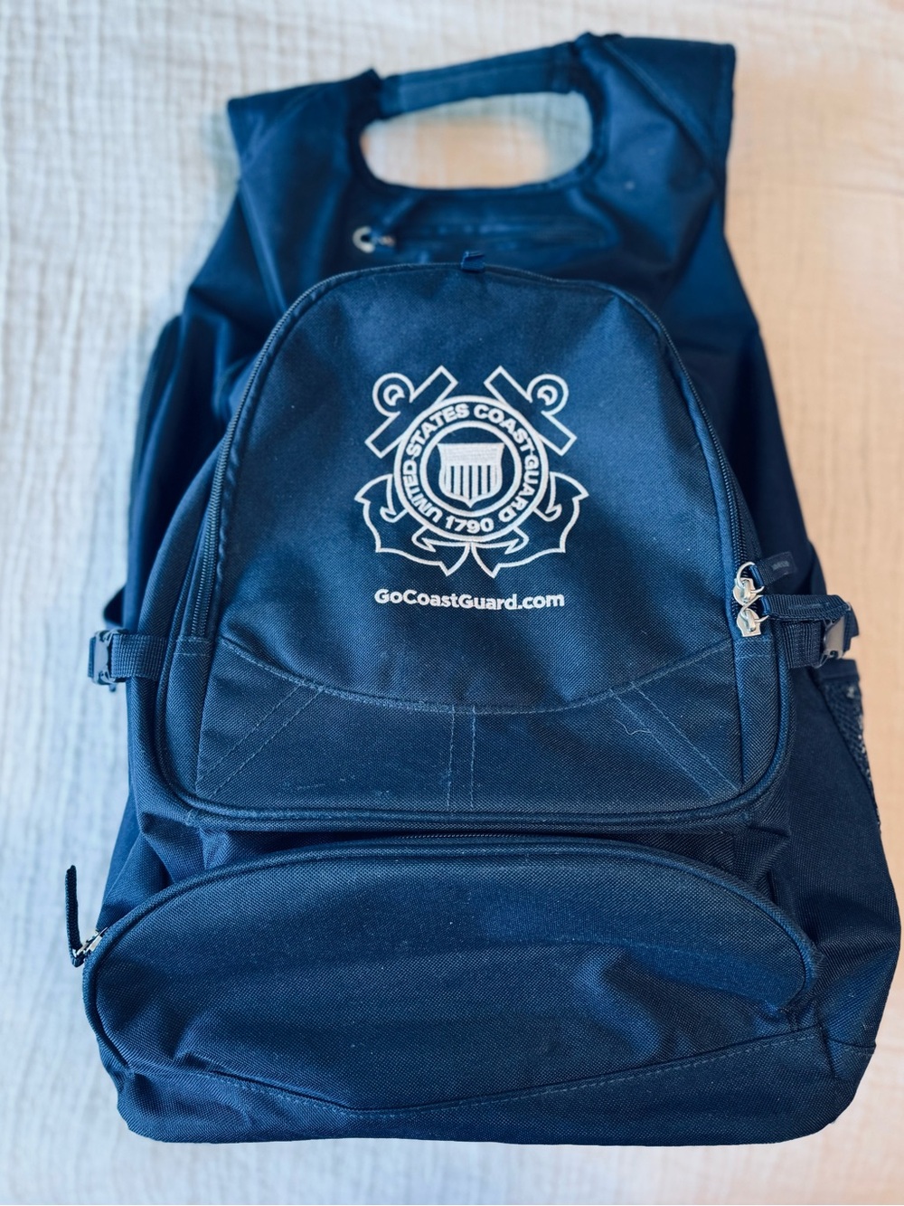U.S. Coast Guard USCG Large Navy Blue Travel Backpack – Multiple Compartments